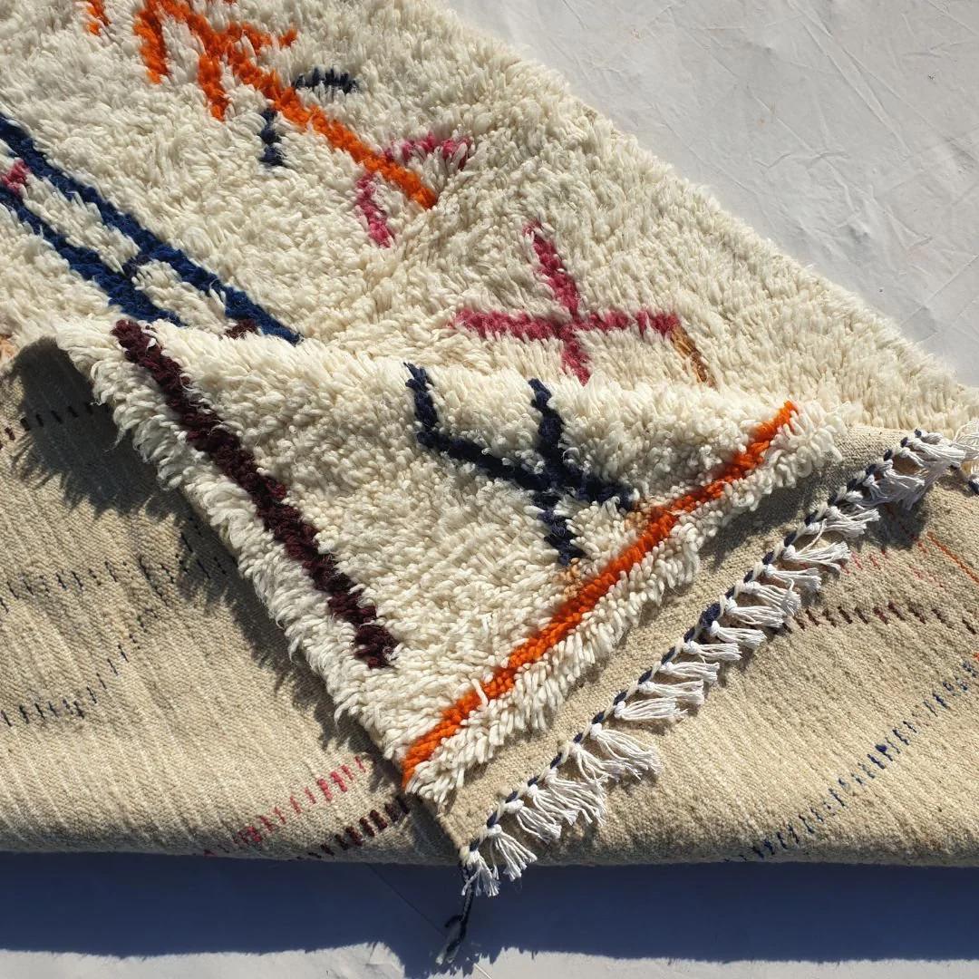 Handmade Beni Ourain Rug: Moroccan Wool Shag, White Berber Decor