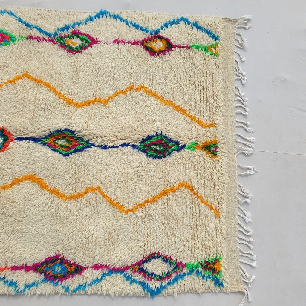 Handmade Moroccan Azilal Wool Rug: Vibrant Tribal Design