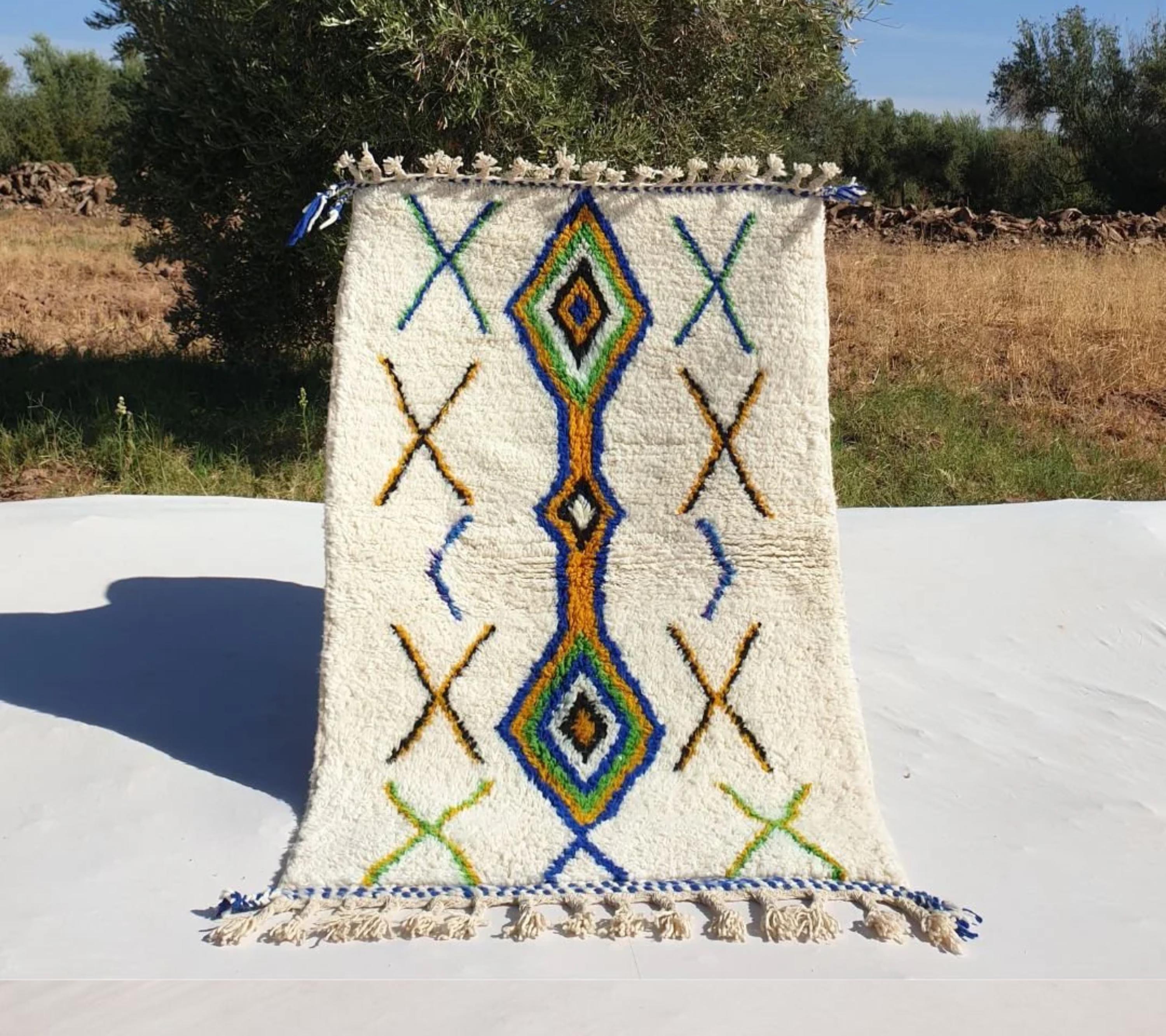 Handwoven Beni Ourain Rug: Custom Moroccan Wool Carpet