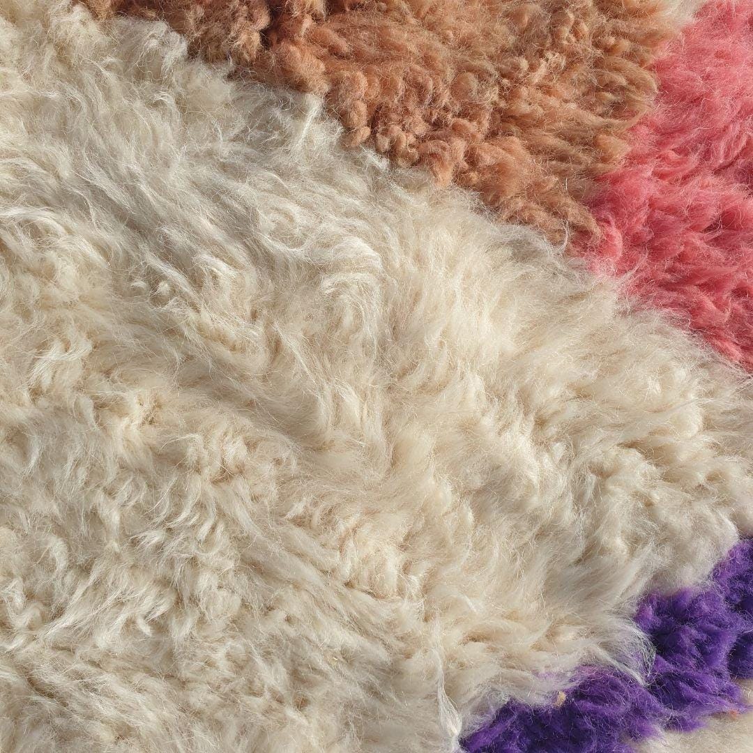 Handmade Shaggy Beni Ourain Wool Rug: Authentic Berber Style