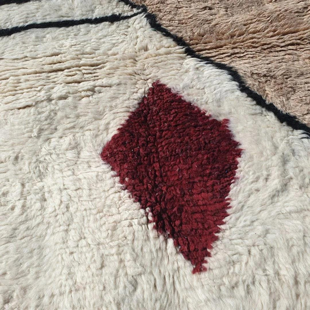 Handmade Beni Ourain Rug: Shaggy Moroccan Wool Berber Carpet