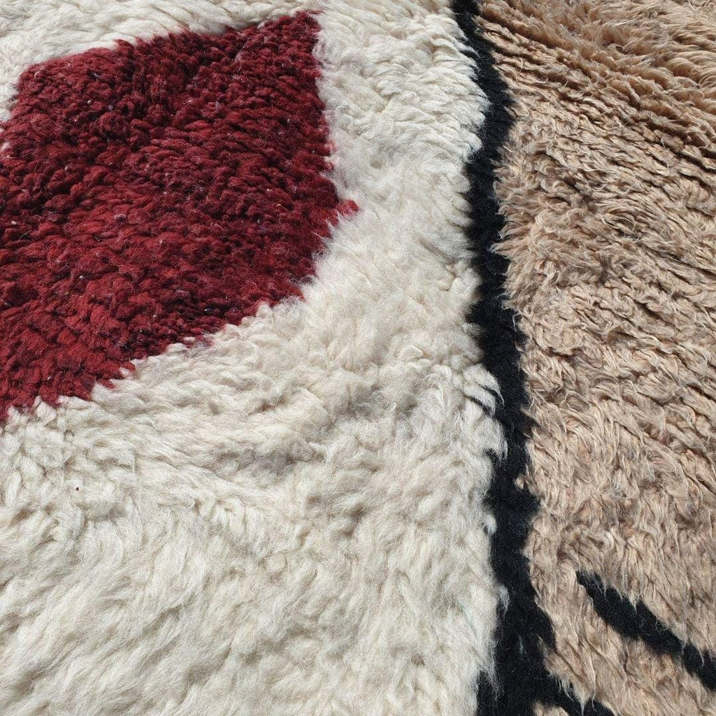Handmade Beni Ourain Rug: Shaggy Moroccan Wool Berber Carpet