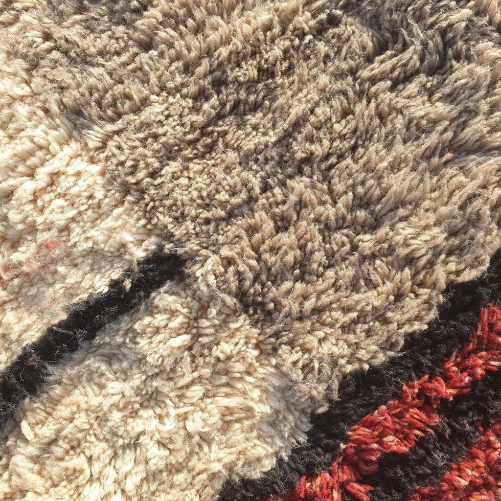 Handmade Shaggy Beni Ourain Rug: Authentic Moroccan Berber Wool Carpet