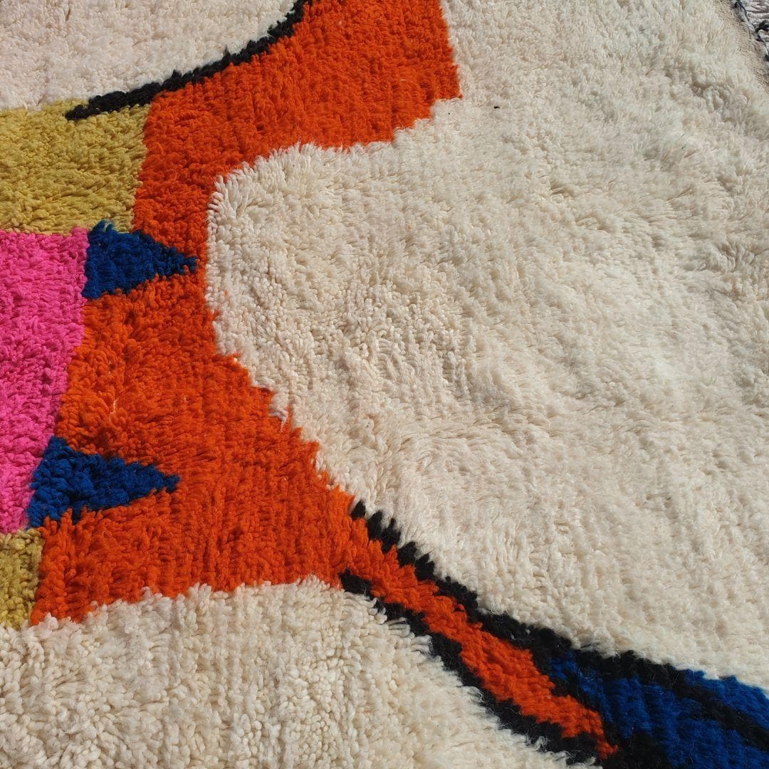 Handmade Berber Rug: Custom Colorful Moroccan Boujaad Style
