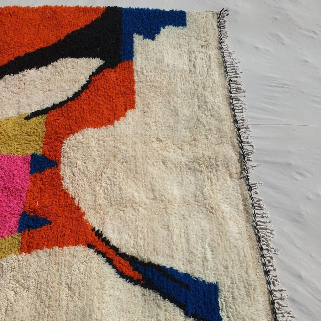 Handmade Berber Rug: Custom Colorful Moroccan Boujaad Style