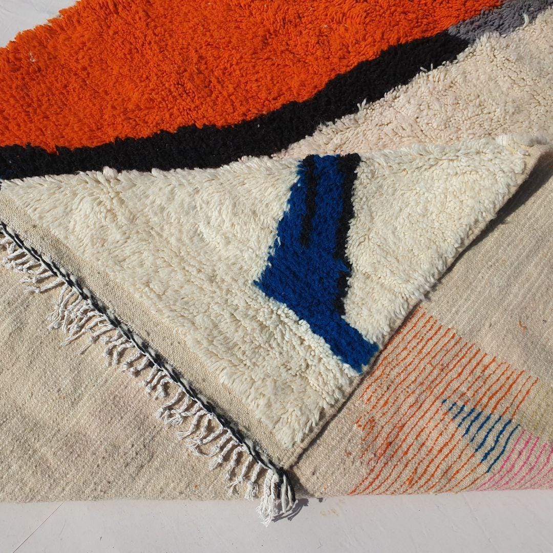 Handmade Berber Rug: Custom Colorful Moroccan Boujaad Style