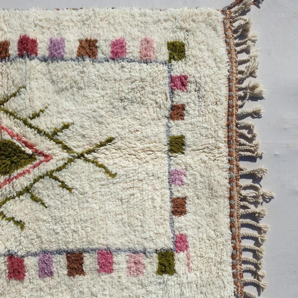 Hand-Knotted Moroccan Berber Rug: Beni Ourain Wool Carpet