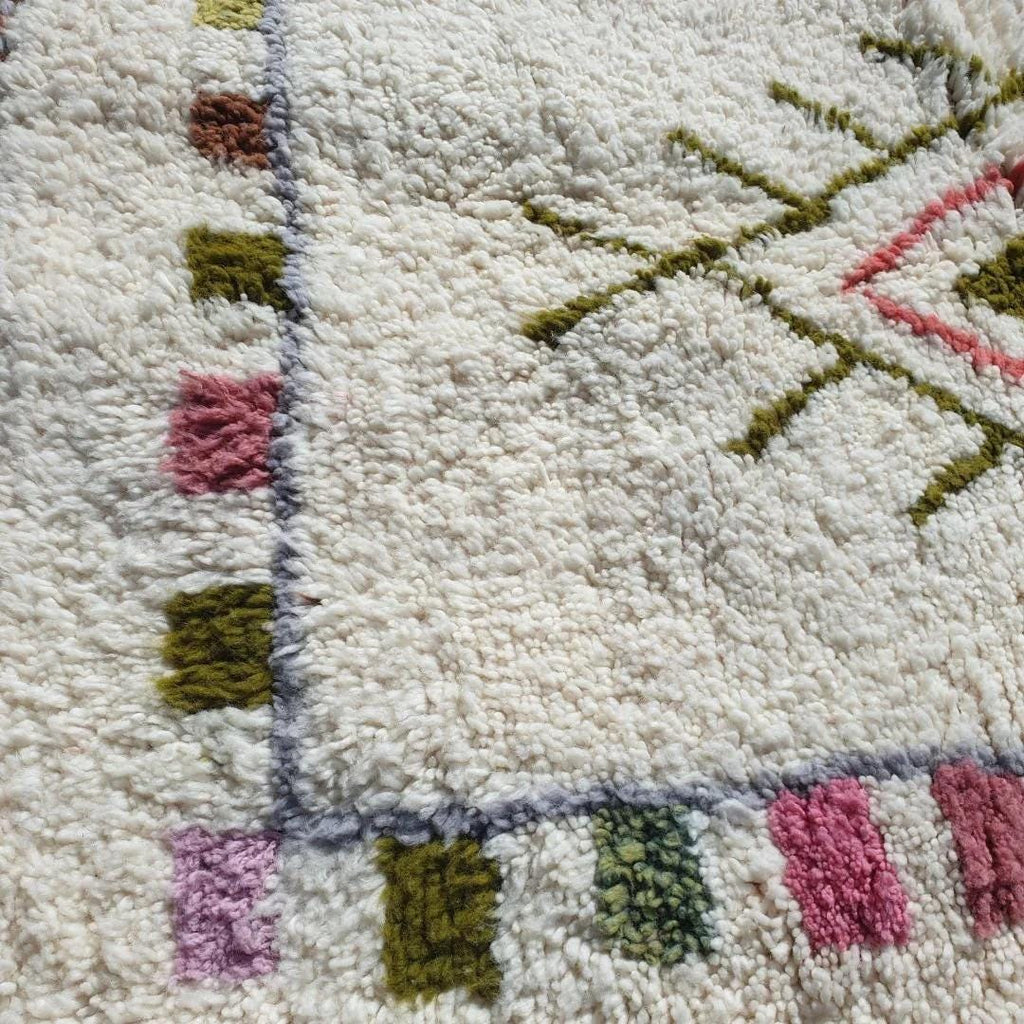 Hand-Knotted Moroccan Berber Rug: Beni Ourain Wool Carpet