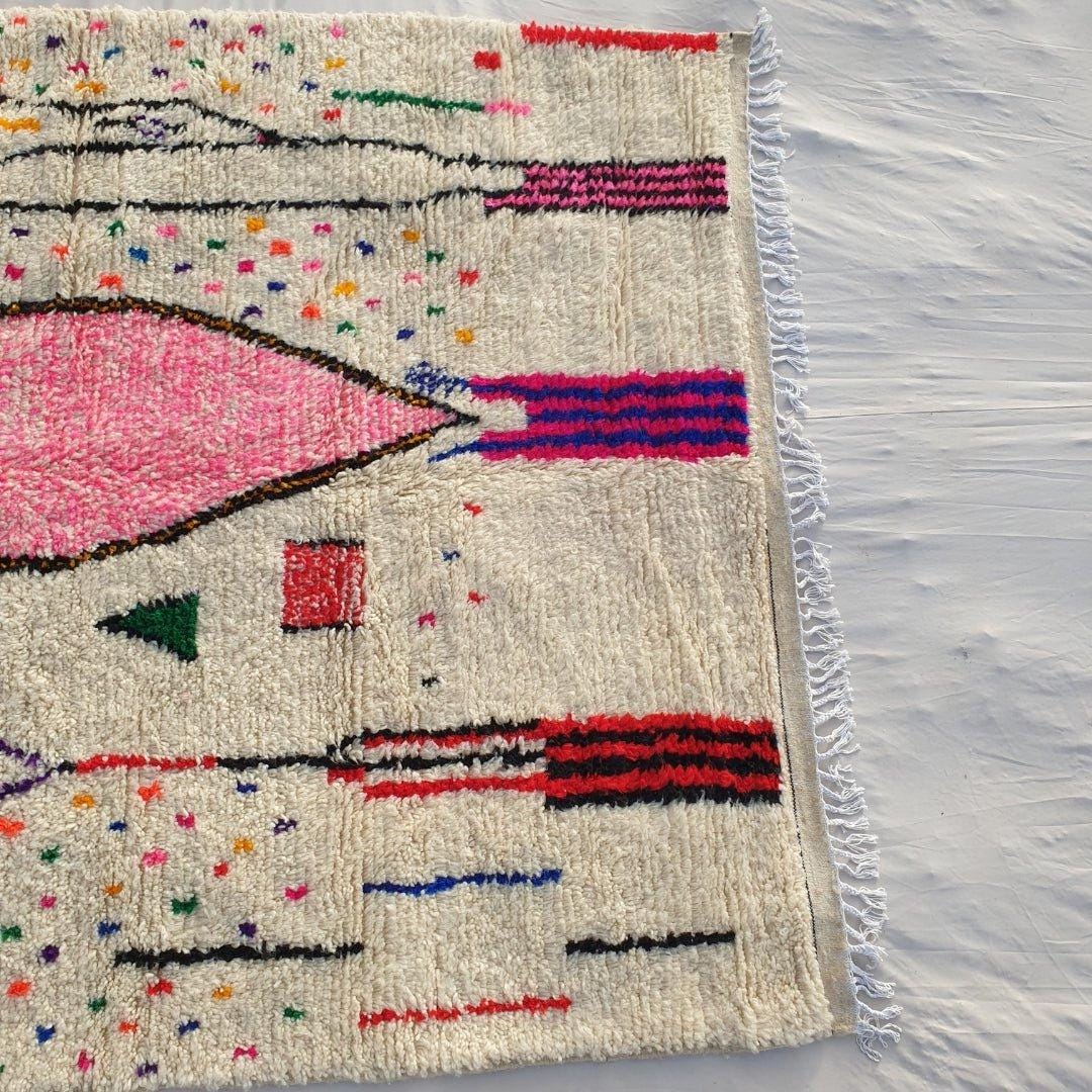 Handmade Beni Ourain Rug: Moroccan Wool Shag Carpet