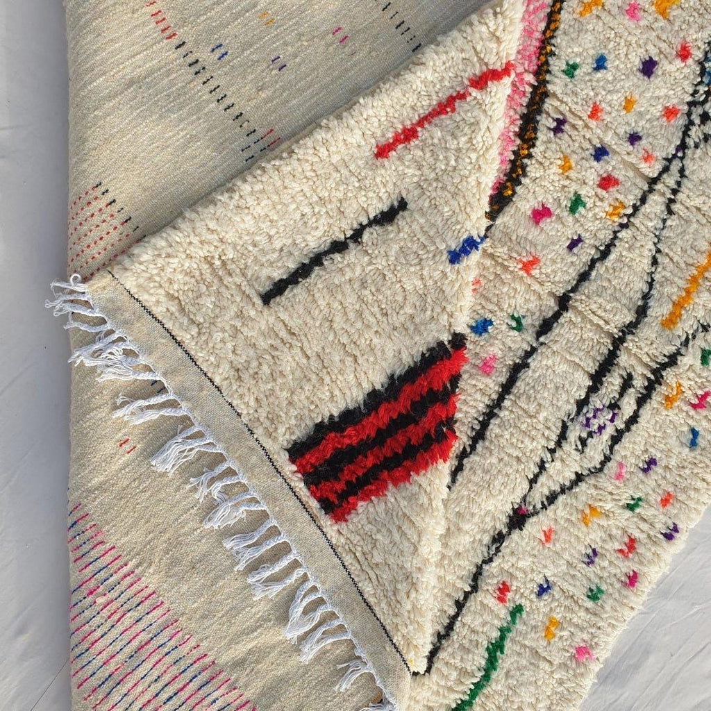 Handmade Beni Ourain Rug: Moroccan Wool Shag Carpet