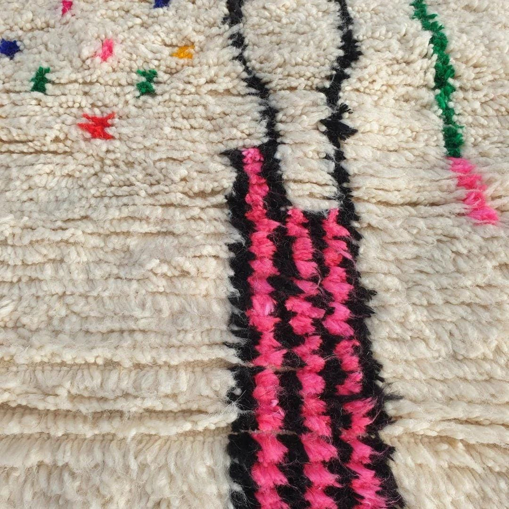 Handmade Beni Ourain Rug: Moroccan Wool Shag Carpet