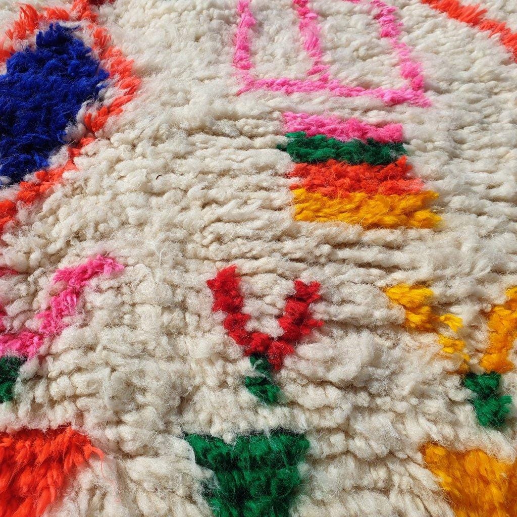 Handmade Beni Ourain Rug: Moroccan Shag Wool Carpet