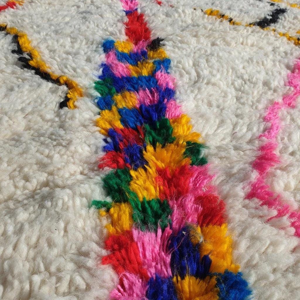 Handmade Beni Ourain Rug: Moroccan Shag Wool Area Rug