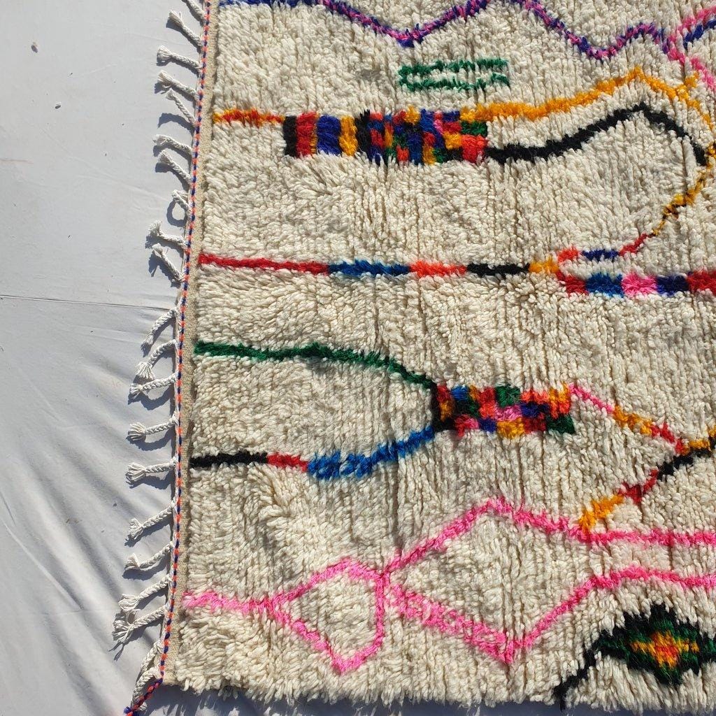 Handmade Beni Ourain Rug: Moroccan Shag Wool Area Rug