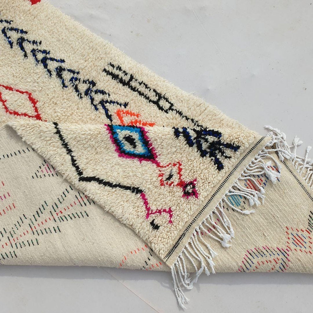 Handmade Beni Ourain Rug: Authentic Moroccan Berber Wool Carpet