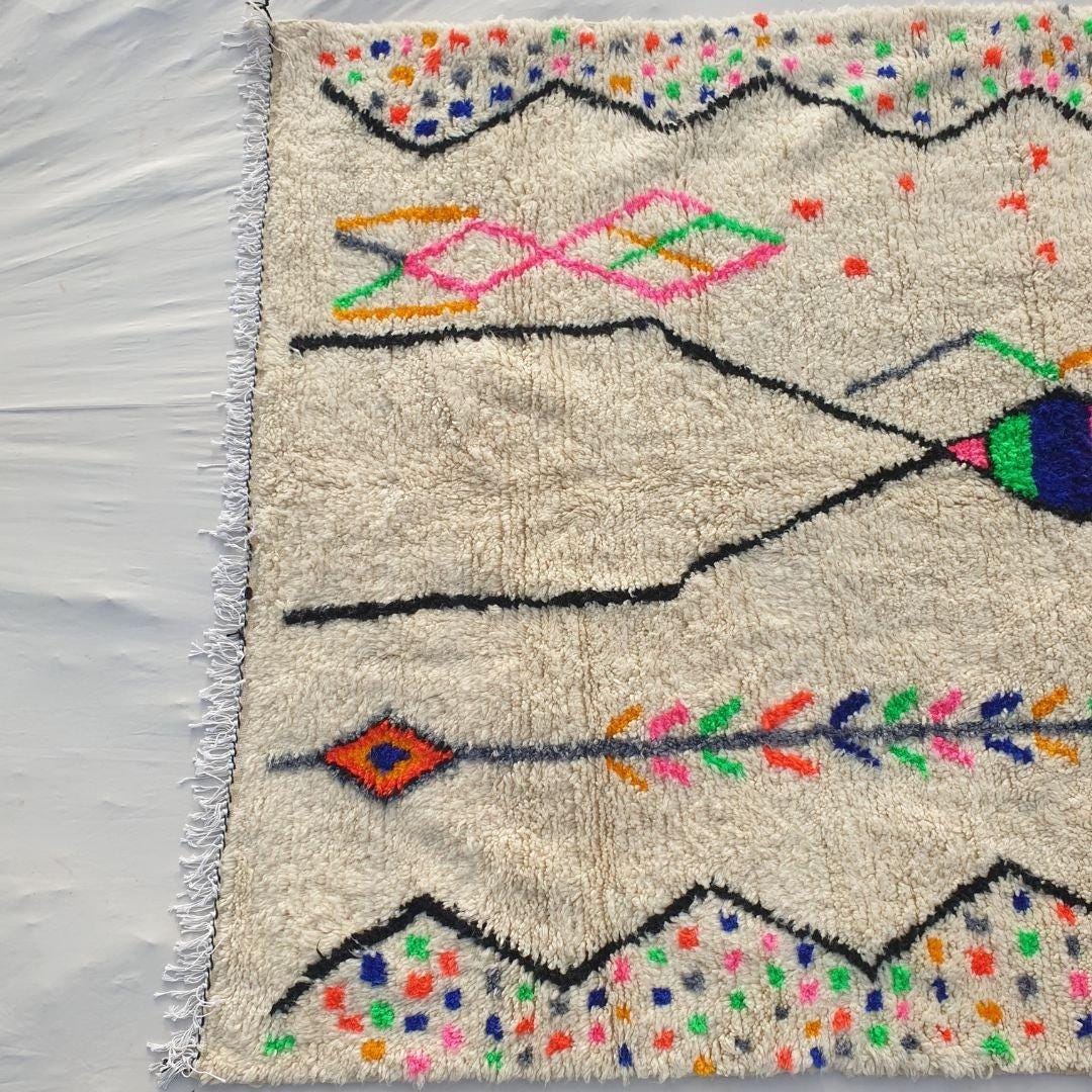 Handmade Wool Berber Rug: Authentic Moroccan Beni Ourain Rug