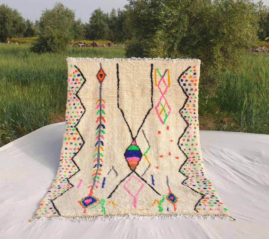 Handmade Wool Berber Rug: Authentic Moroccan Beni Ourain Rug