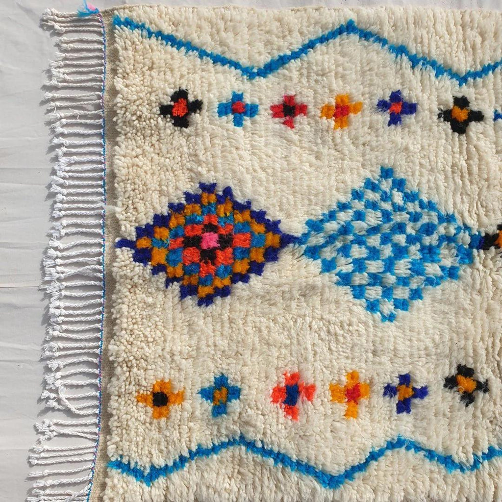 Handmade Moroccan Beni Ourain Rug: Shag Wool Berber Carpet