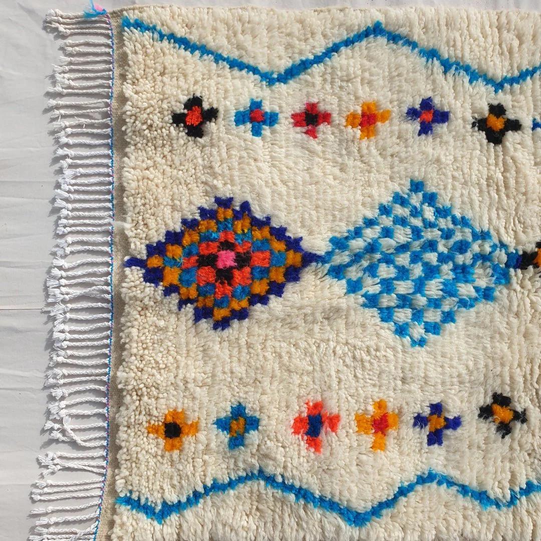 Handmade Moroccan Beni Ourain Rug: Shag Wool Berber Carpet