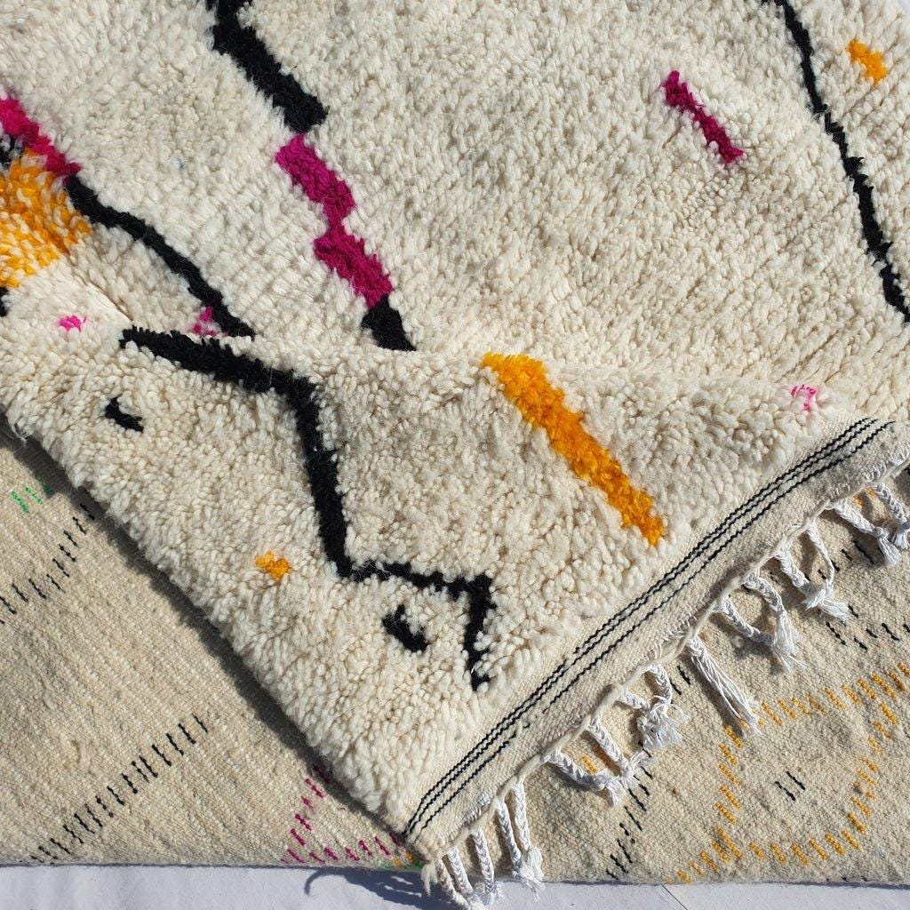 Colorful Wool Moroccan Rug: Handmade Beni Ourain Berber Rug