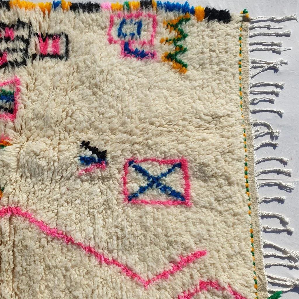 Handmade Wool Beni Ourain Rug: Authentic Moroccan Berber Carpet