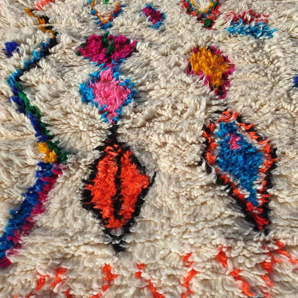 Handmade Wool Berber Rug: Moroccan Shag Carpet, Beni Ourain Style