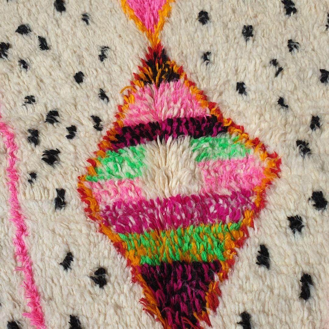 Handmade Beni Ourain Rug: Moroccan Berber Shag Rug