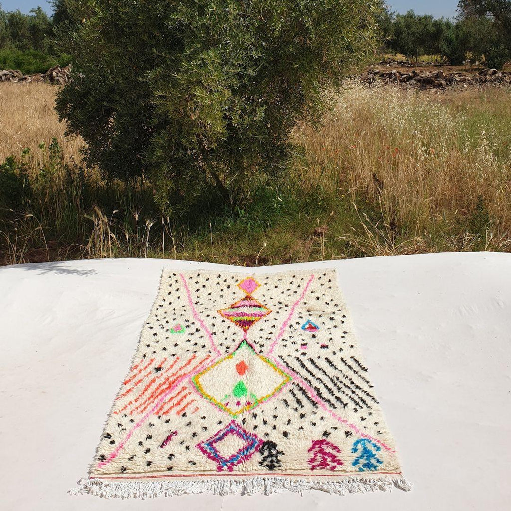 Handmade Beni Ourain Rug: Moroccan Berber Shag Rug