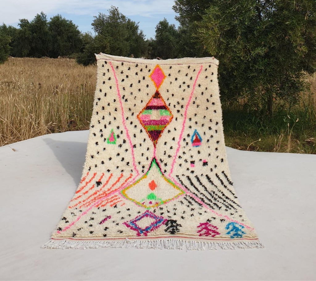 Handmade Beni Ourain Rug: Moroccan Berber Shag Rug