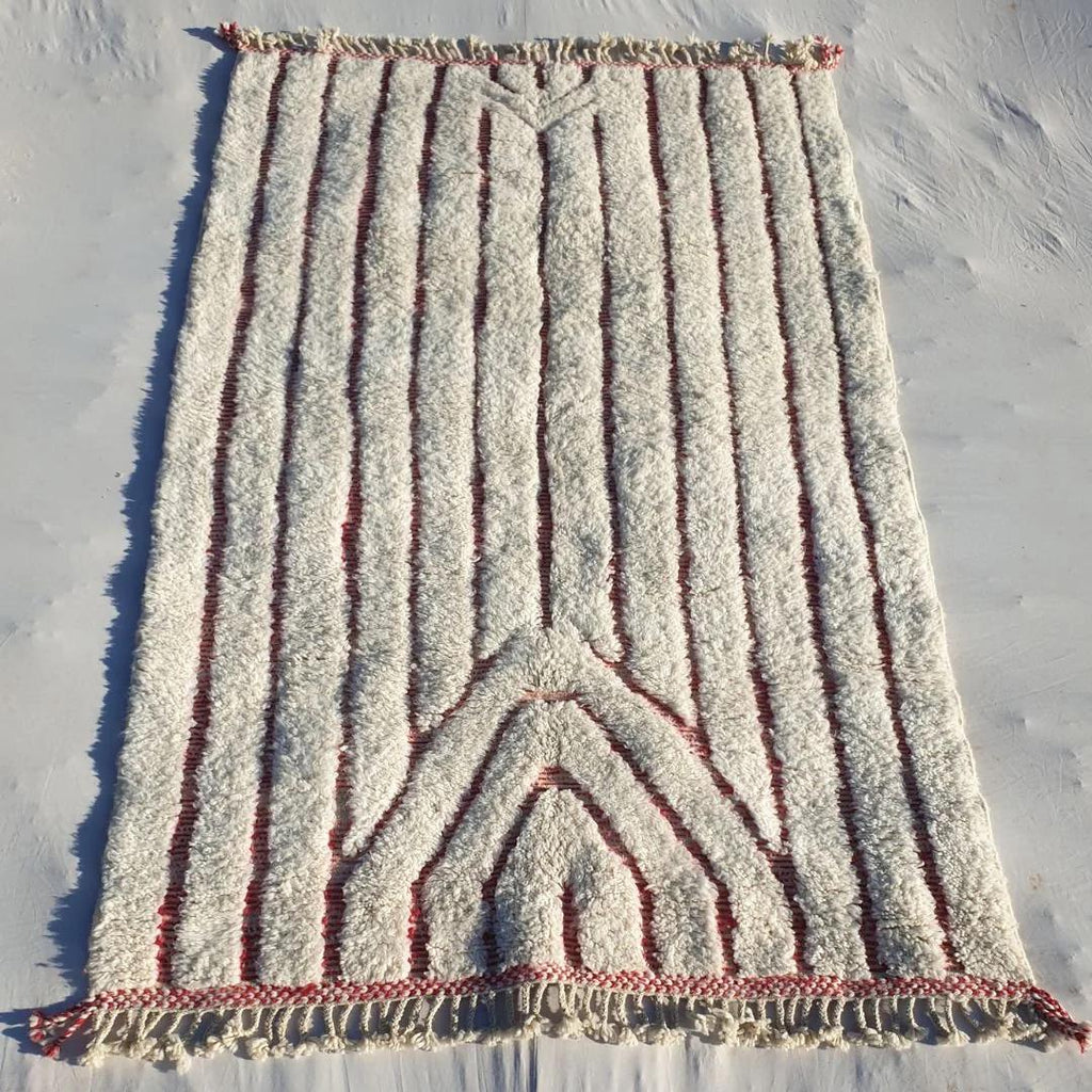 Handmade Beni Ourain Rug: Moroccan Wool Berber Carpet