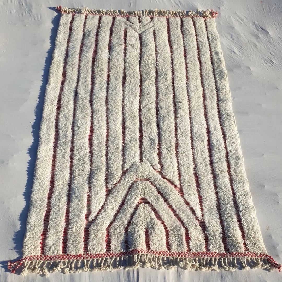 Handmade Beni Ourain Rug: Moroccan Wool Berber Carpet