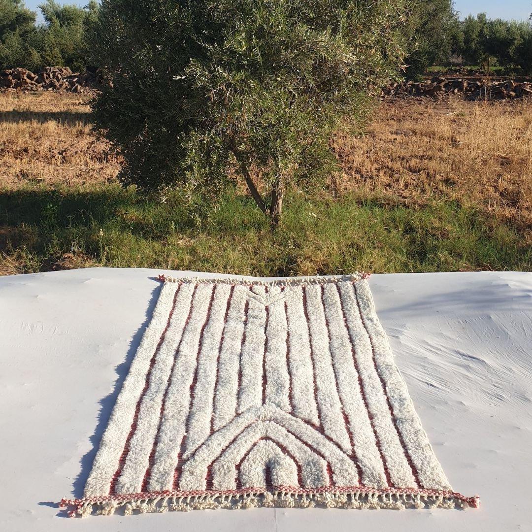 Handmade Beni Ourain Rug: Moroccan Wool Berber Carpet