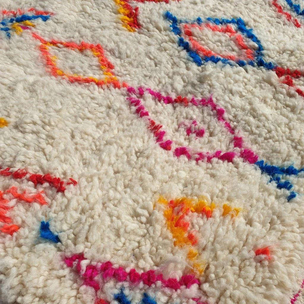 Handmade Berber Moroccan Wool Rug: Colorful Bohemian Decor