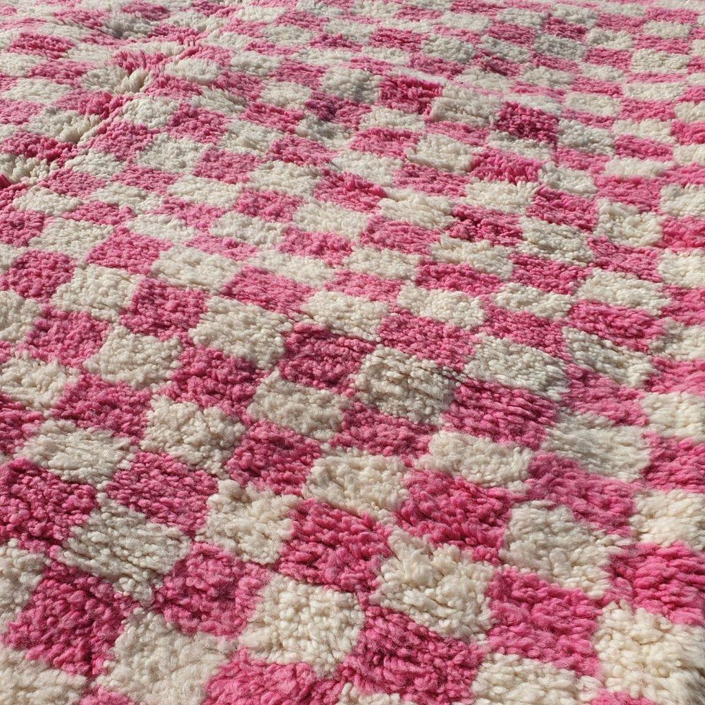 Naima Pink Checkered Moroccan Rug
