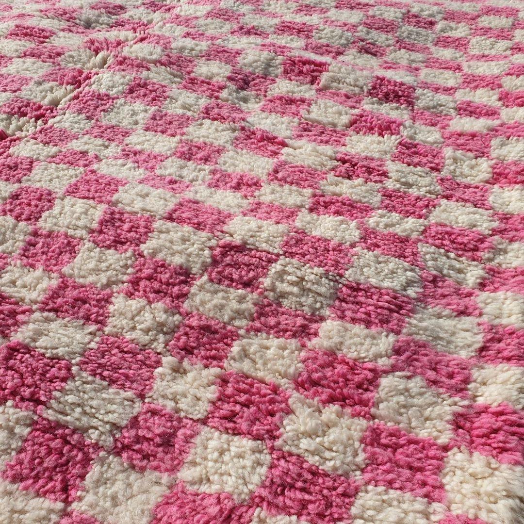 Naima Pink Checkered Moroccan Rug