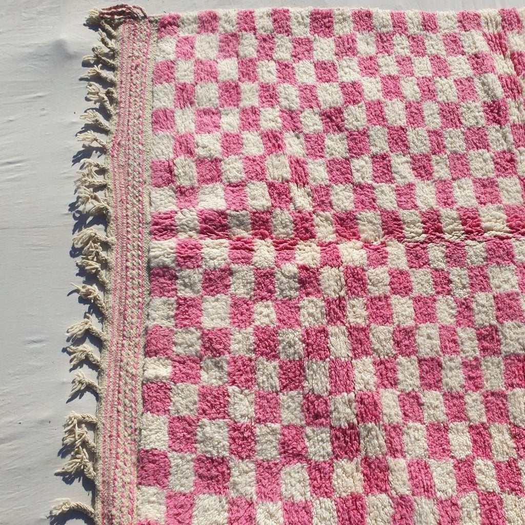Naima Pink Checkered Moroccan Rug