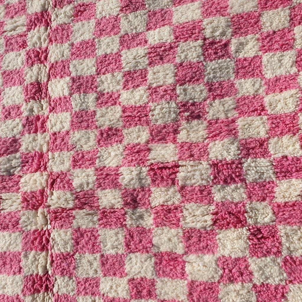 Naima Pink Checkered Moroccan Rug