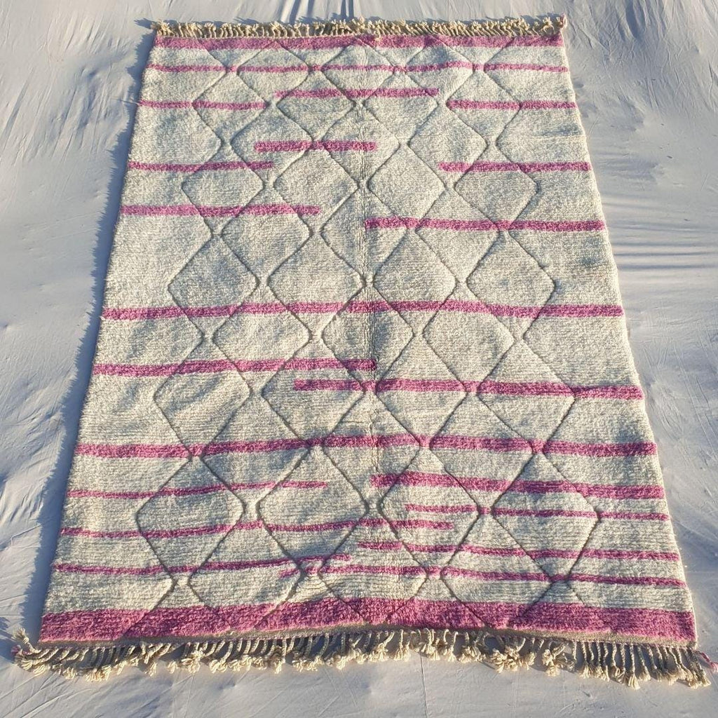 Mariam, White and Pink Moroccan Rug