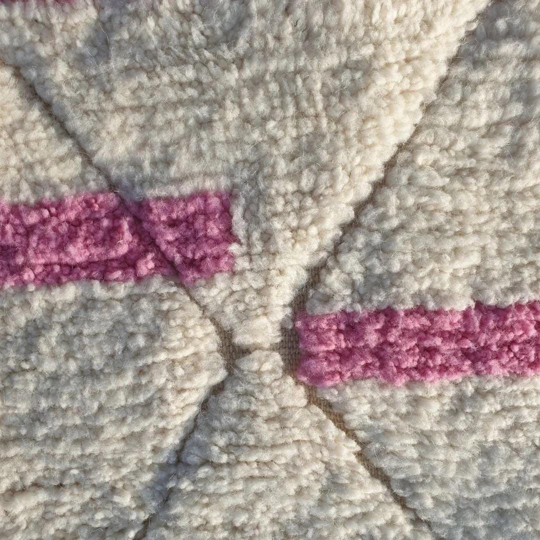 Mariam, White and Pink Moroccan Rug