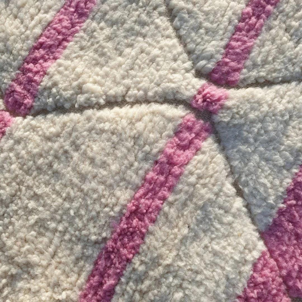 Mariam, White and Pink Moroccan Rug
