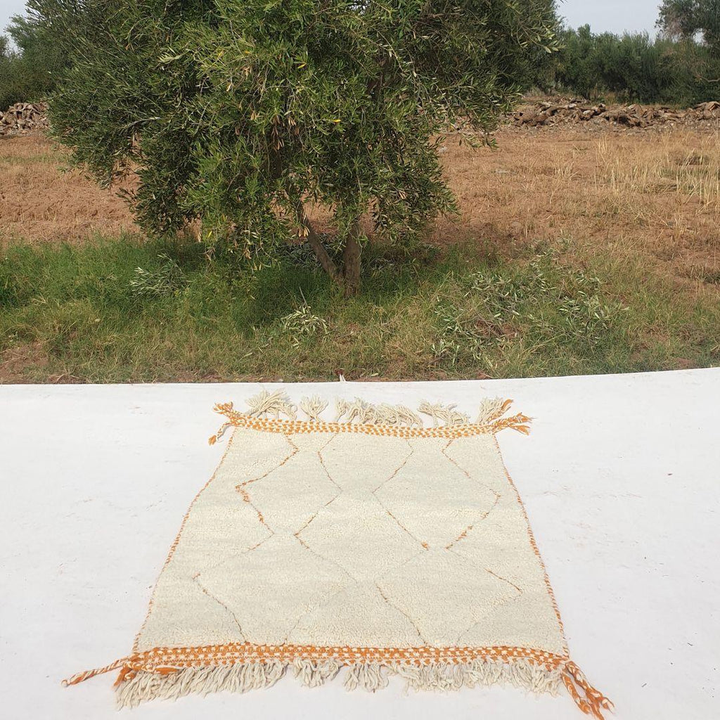 Manar, Yellow White Moroccan Berber Carpet