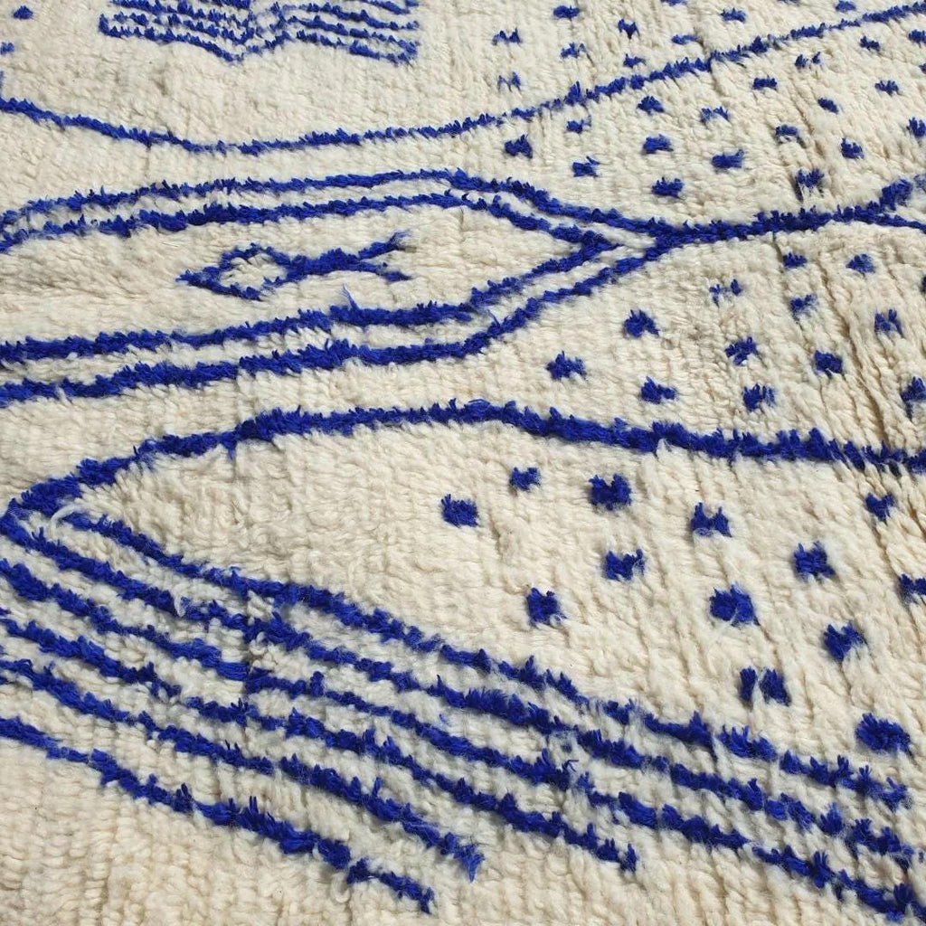 Handmade Wool Berber Rug: Moroccan Beni Ourain Shag Rug