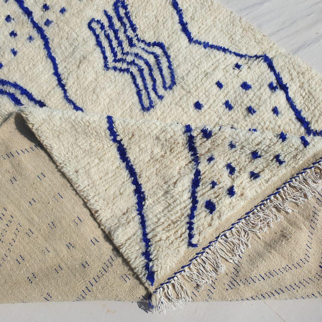 Handmade Wool Berber Rug: Moroccan Beni Ourain Shag Rug