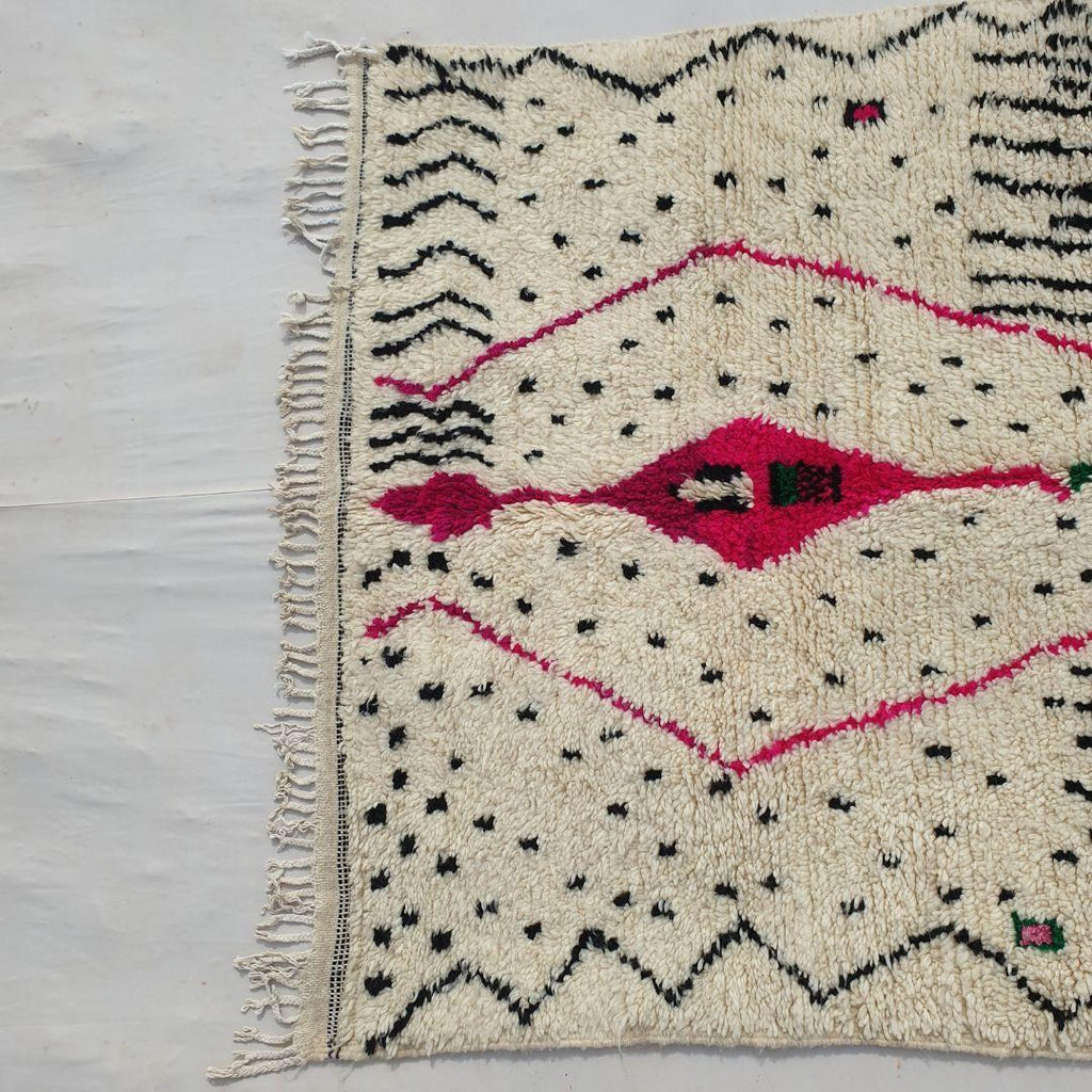 Handmade Beni Ourain Rug: Colorful Boho Moroccan Wool Carpet