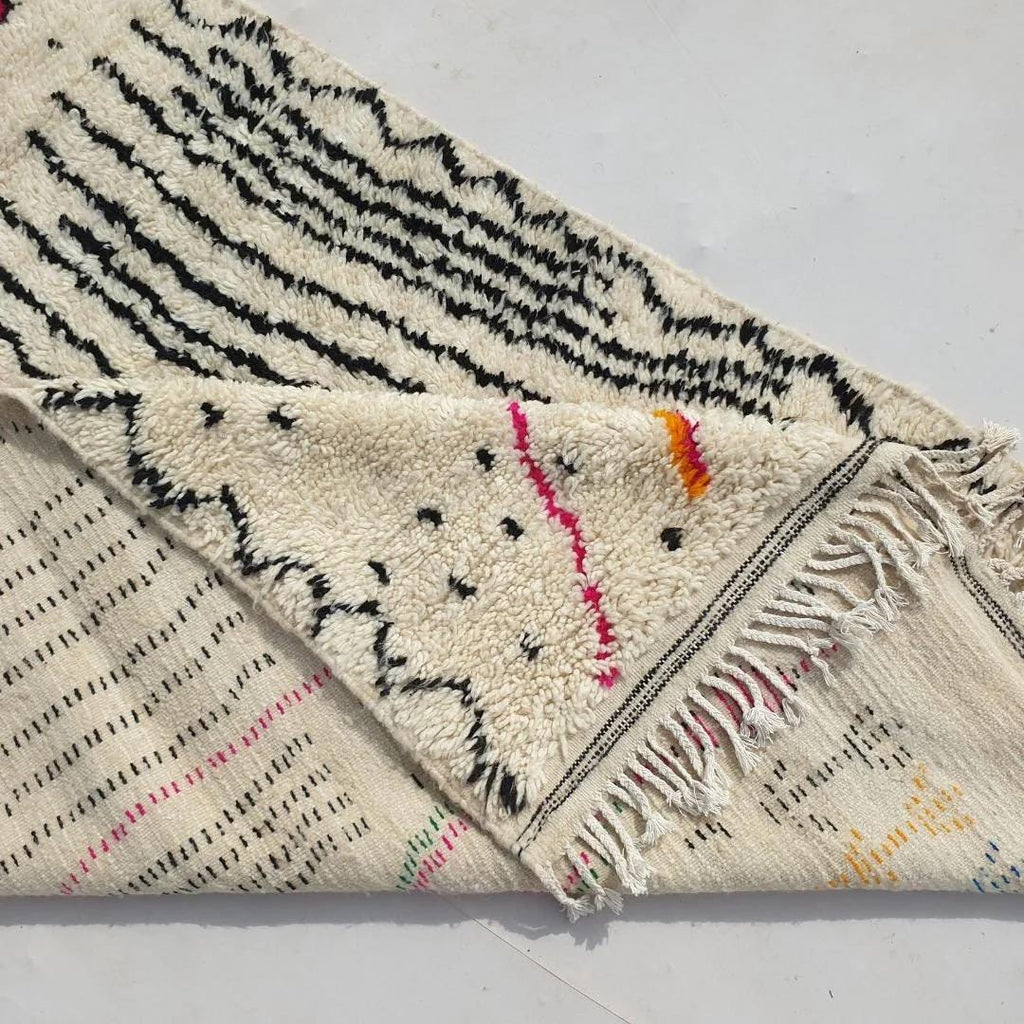 Handmade Beni Ourain Rug: Colorful Boho Moroccan Wool Carpet