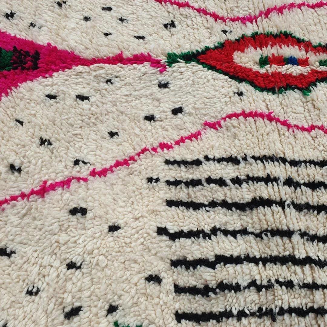 Handmade Beni Ourain Rug: Colorful Boho Moroccan Wool Carpet