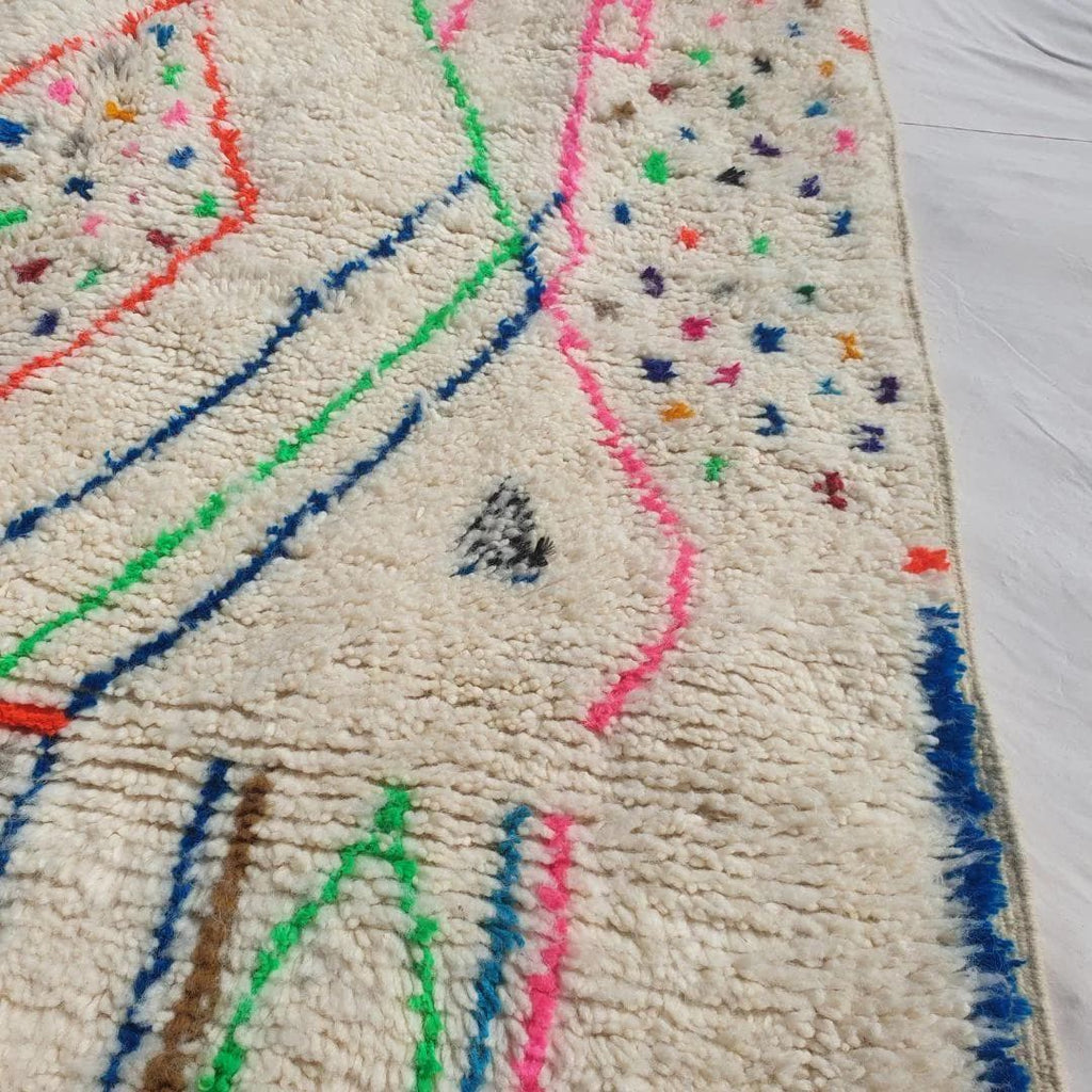Handmade Moroccan Wool Berber Rug: Beni Ourain Shag Rug