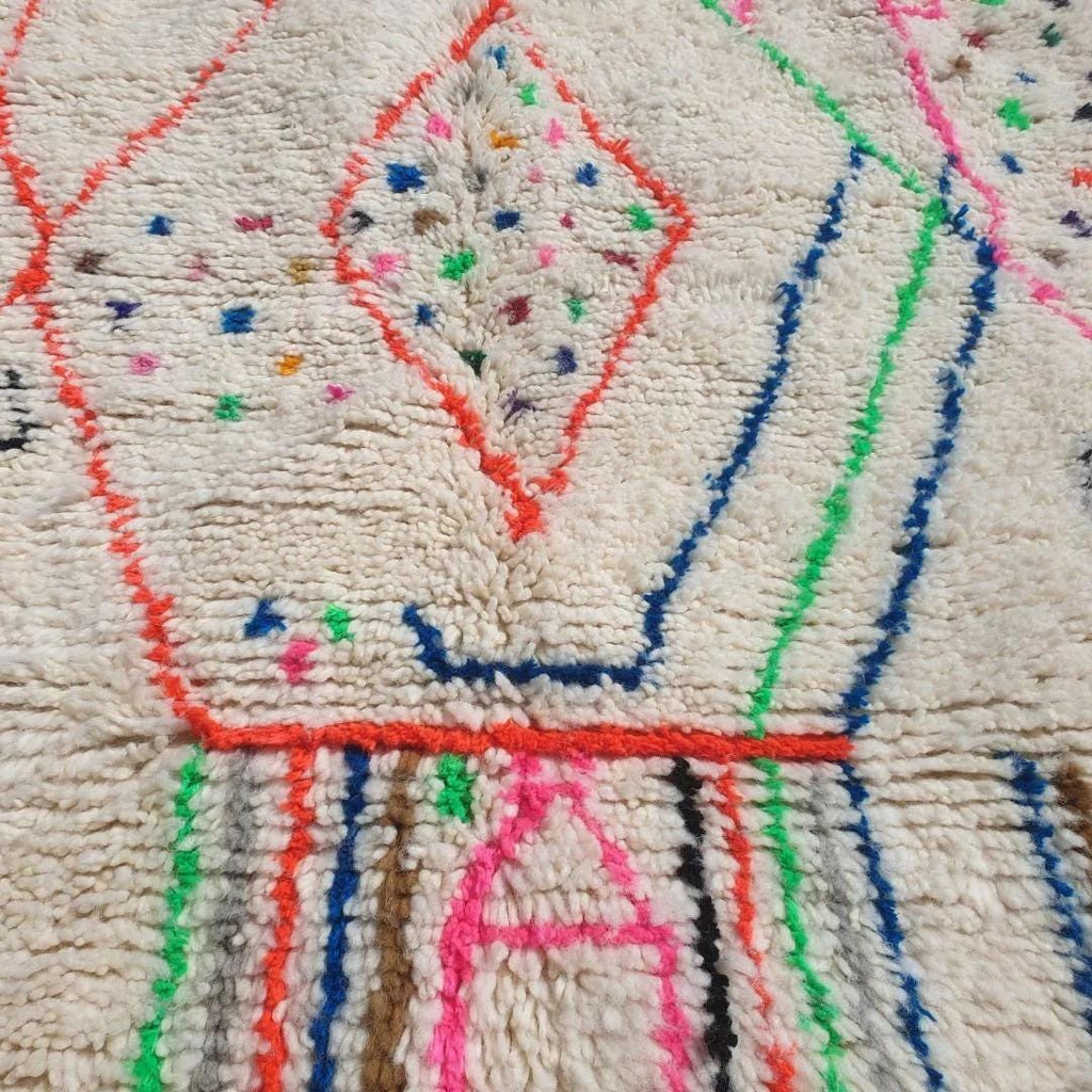 Handmade Moroccan Wool Berber Rug: Beni Ourain Shag Rug