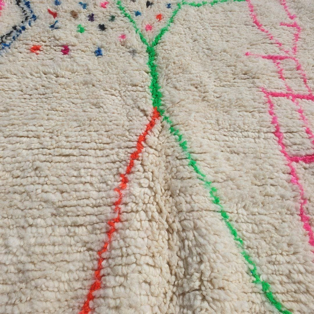 Handmade Moroccan Wool Berber Rug: Beni Ourain Shag Rug