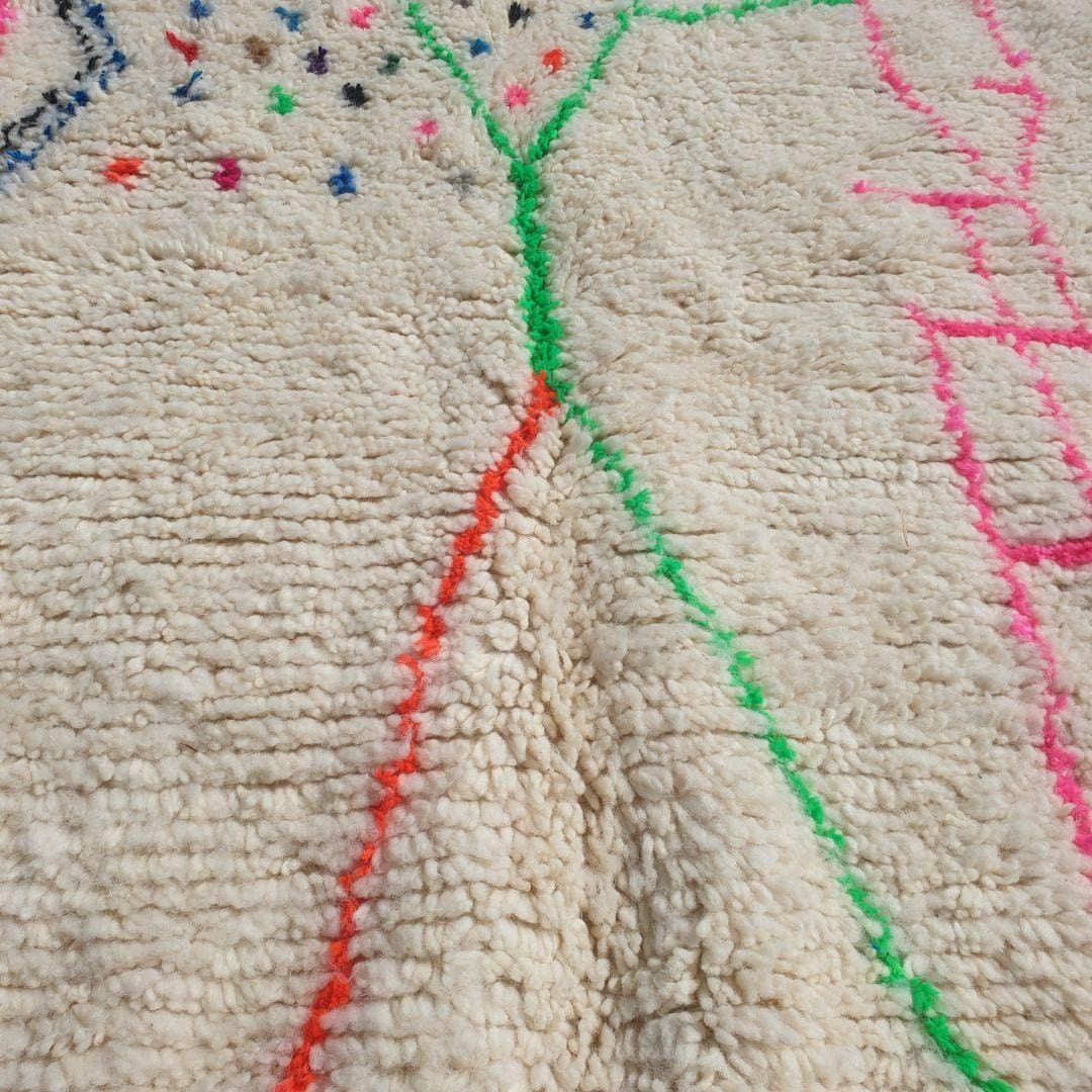 Handmade Moroccan Wool Berber Rug: Beni Ourain Shag Rug